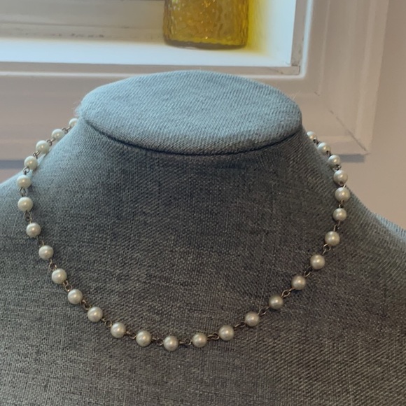 Vintage Faux Pearl Chain Necklace - Picture 4 of 5